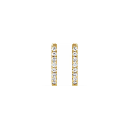 u-shaped diamond hinged hoop earrings - natural diamond