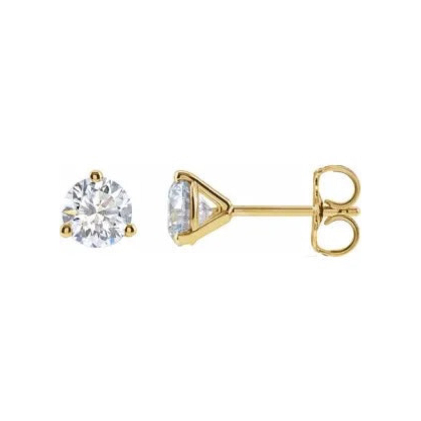 solitaire stud earrings - grown diamond