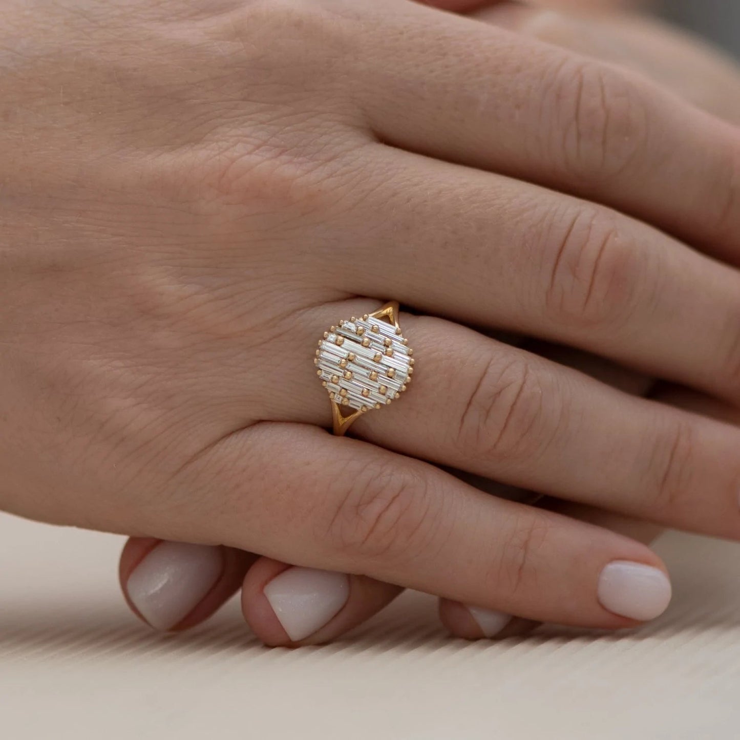 the light catcher - needle baguette diamond cluster ring