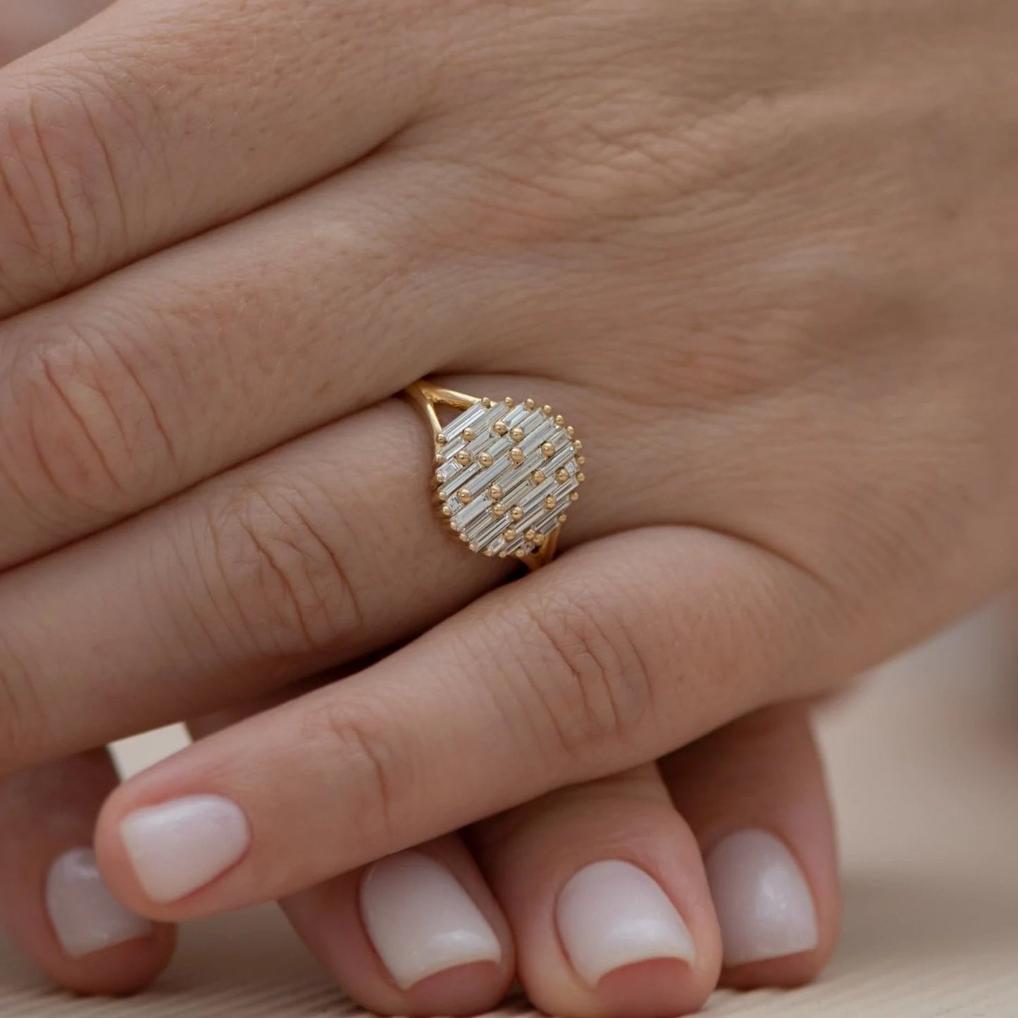 the light catcher - needle baguette diamond cluster ring