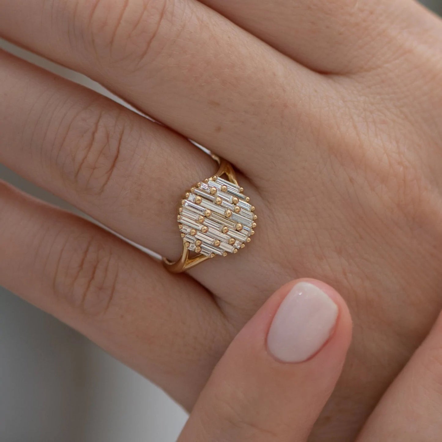 the light catcher - needle baguette diamond cluster ring