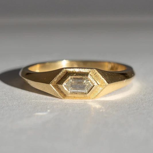 nolita step-cut diamond signet ring