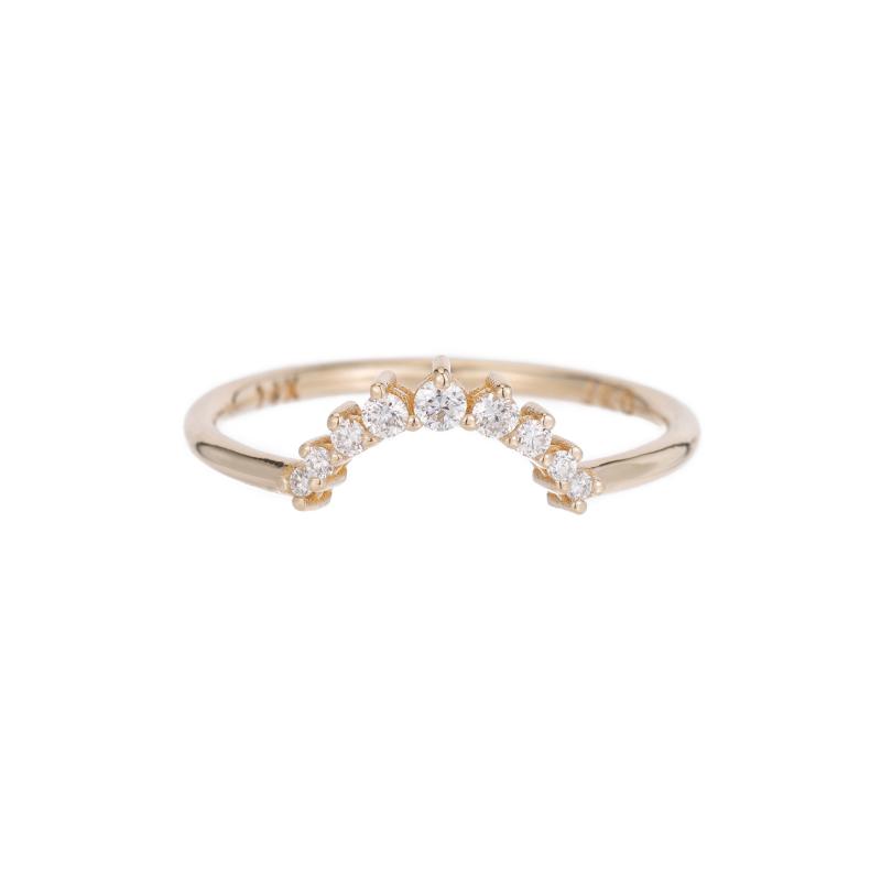 diamond prong set arch band