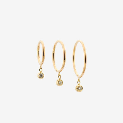 jack + g / diamond droplet huggie - single