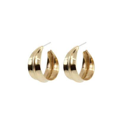 small ridge hoop earrings