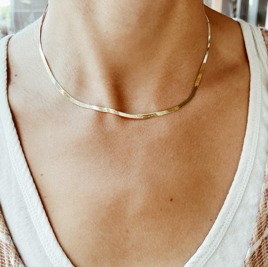 herringbone chain necklace - 2.8mm