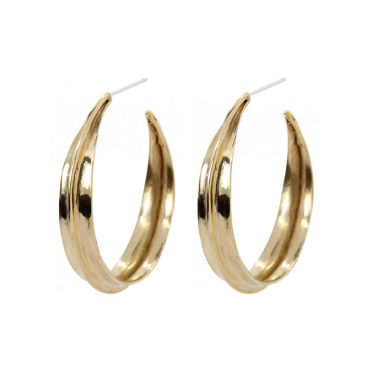 large ridge hoop earrings