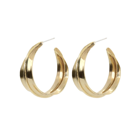 medium ridge hoop earrings