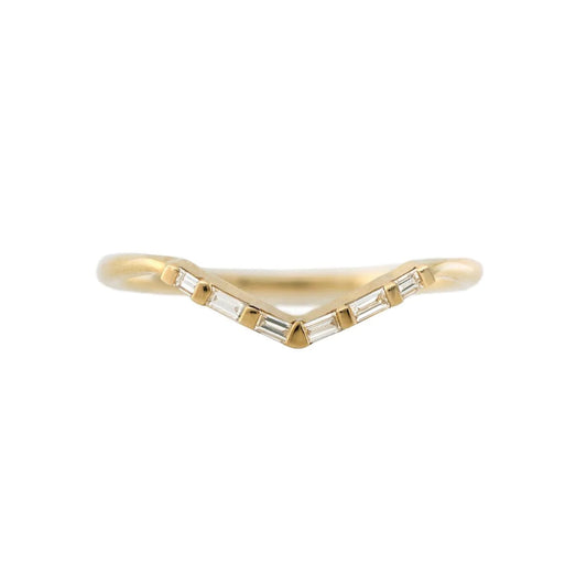 chevron v baguette wedding ring with baguette diamonds - made to order