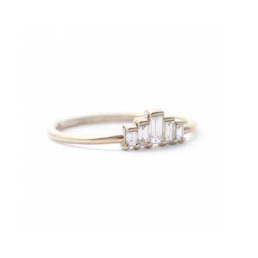 five baguette diamond ring - 0.25 carat