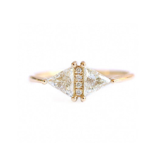 vintage diamond triangle ring