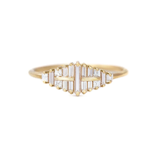 baguette cut cluster diamond ring - made to order