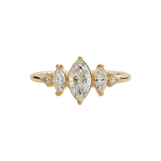 marquise diamond engagement art deco ring - large - made to order
