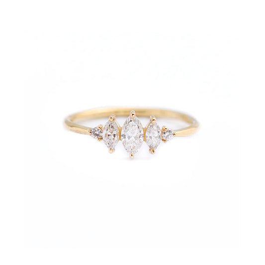 marquise diamond engagement art deco ring - medium - made to order