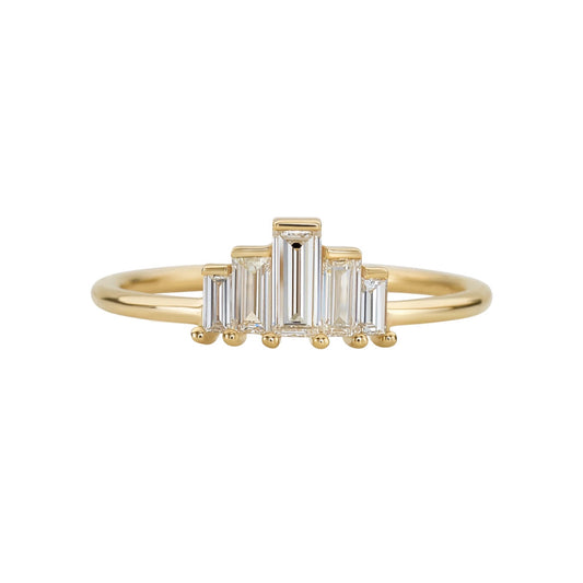 baguette art deco engagement ring - 0.55 carat - made to order