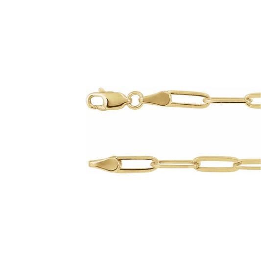 flat elongated link gold bracelet - medium link
