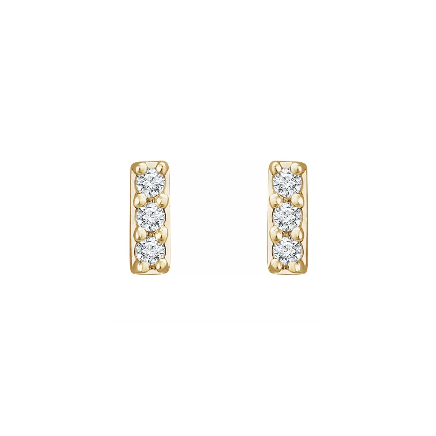 pavé bar stud earrings - grown diamond