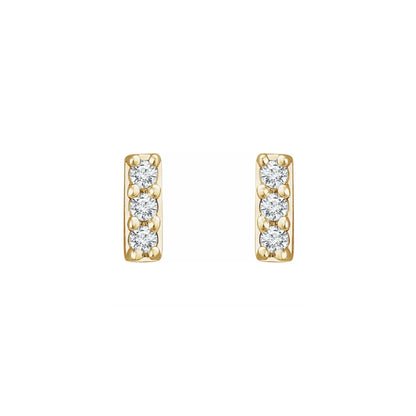 pavé bar stud earrings - grown diamond