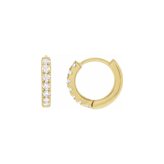 grown diamond hinged hoop earrings