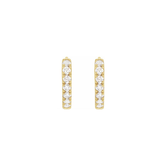 grown diamond hinged hoop earrings