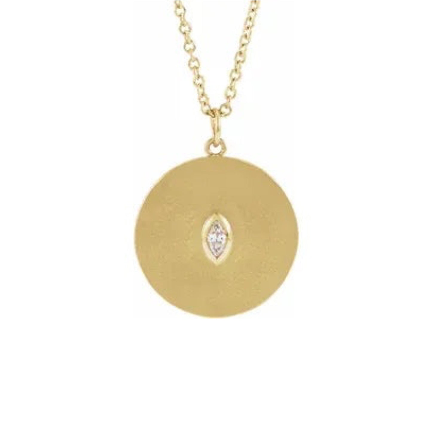 marquise diamond disc pendant necklace