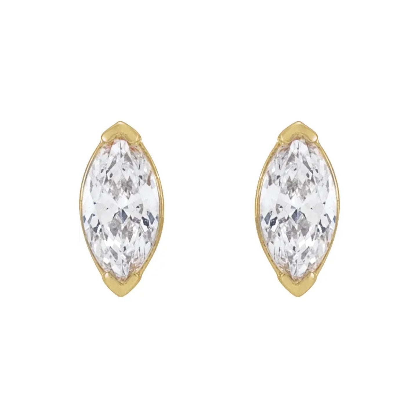 marquise diamond prong stud earrings