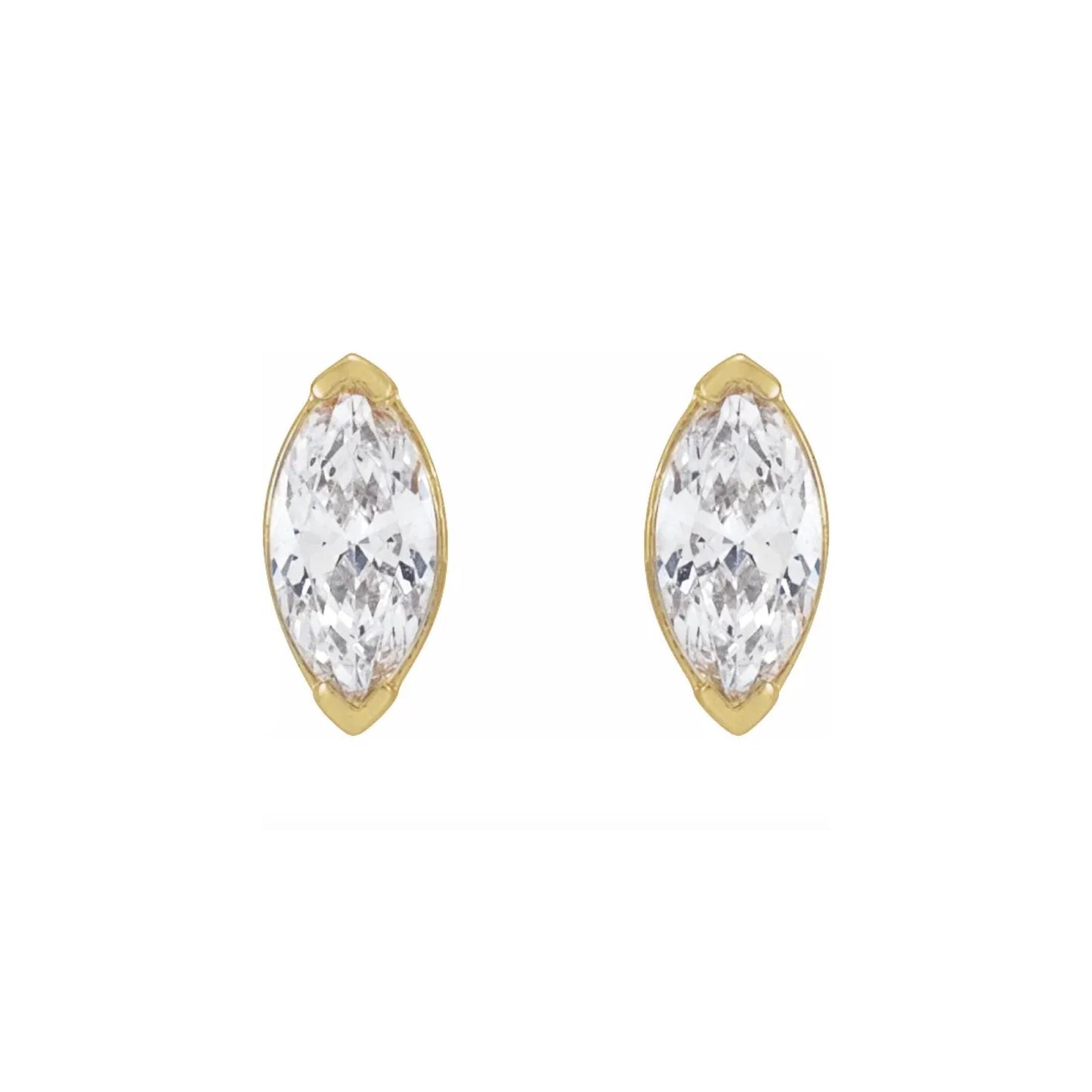 marquise diamond prong stud earrings