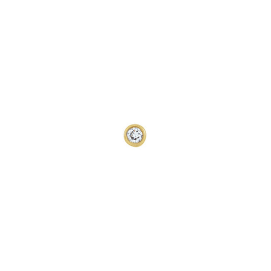 micro stud earring - natural diamond - single