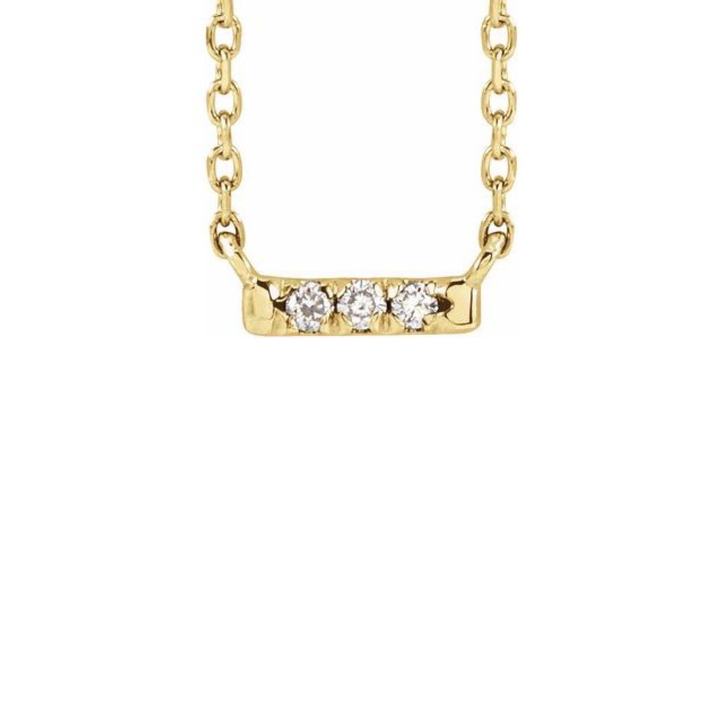 three-stone bar necklace - natural diamond