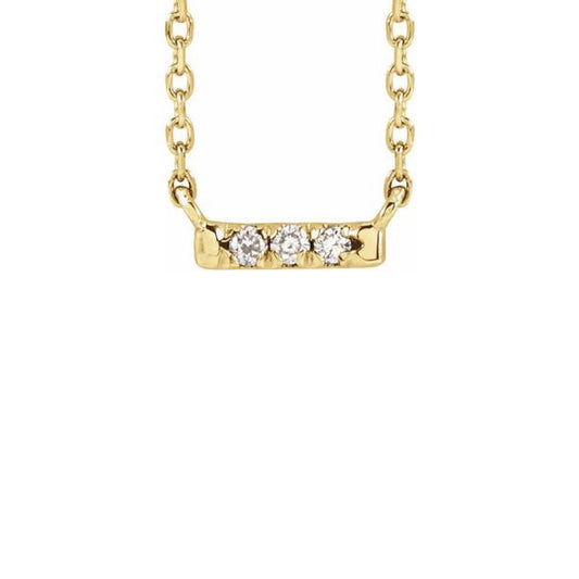 three-stone bar necklace - natural diamond