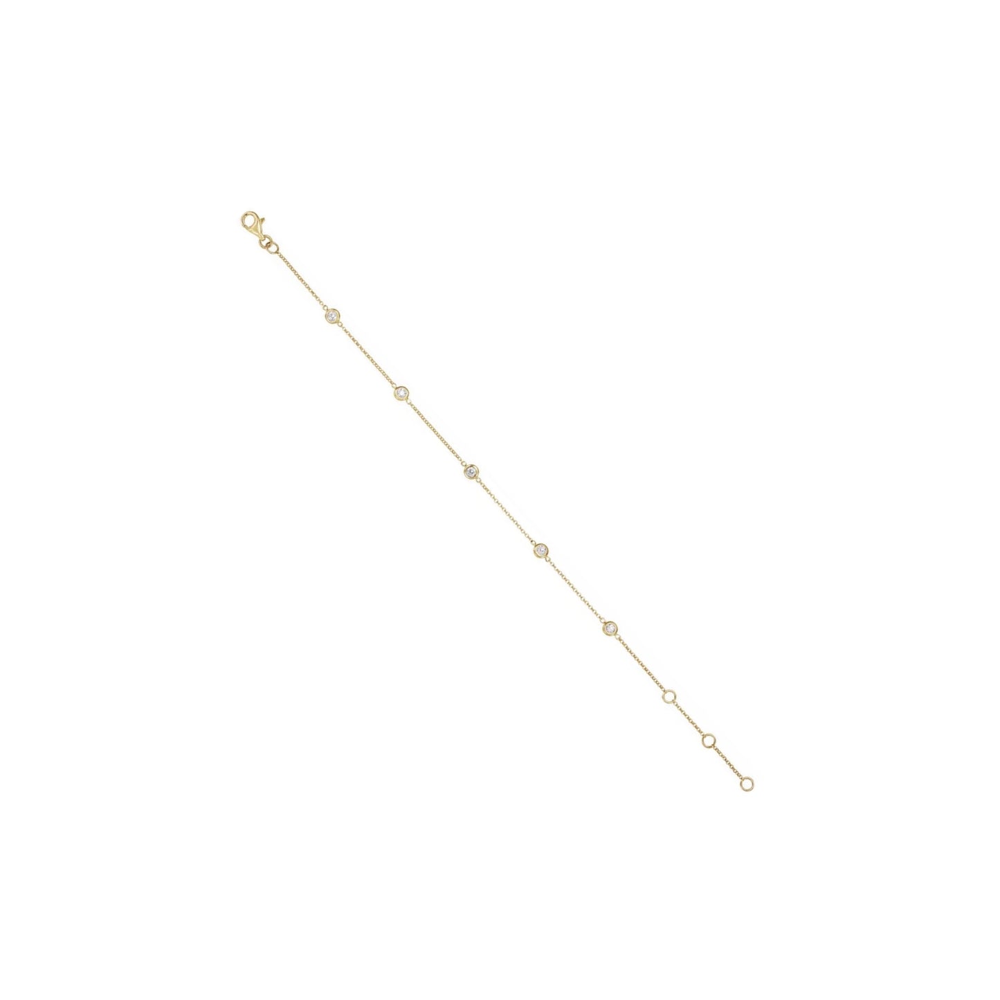 diamond bezel 5-stone bracelet