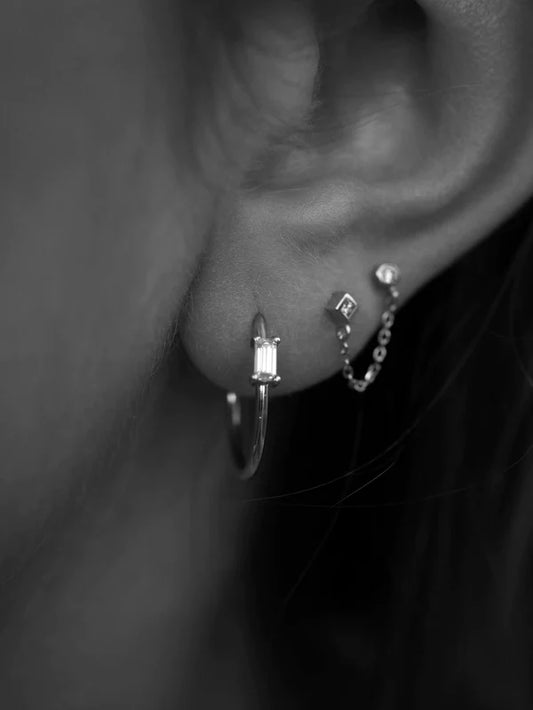diamond multi-piercing stud earring