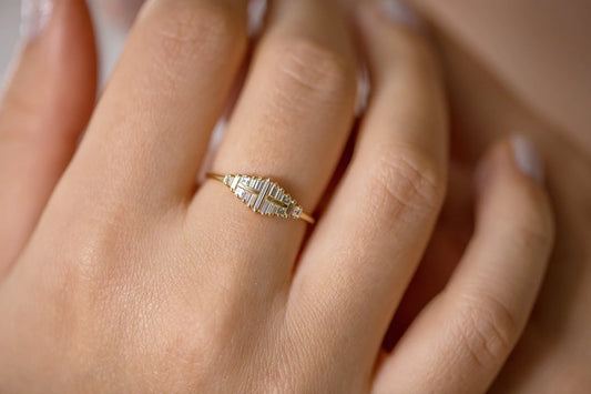 baguette cut cluster diamond ring - made to order