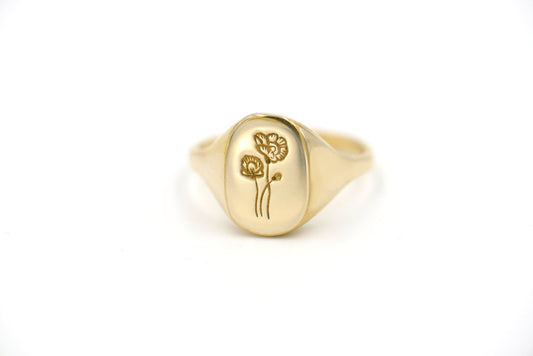 signet ring - poppy