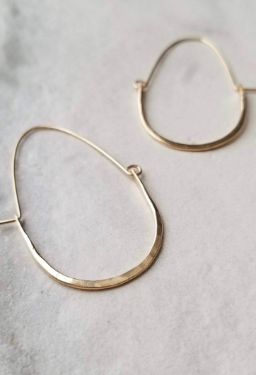 everyday gold hammered hoops