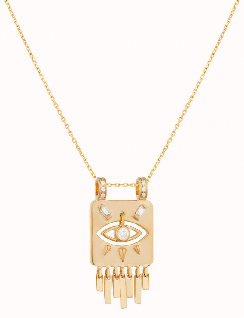 dangling eye diamond necklace