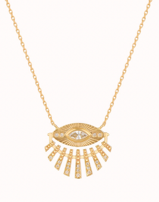 sun eye diamond protection necklace