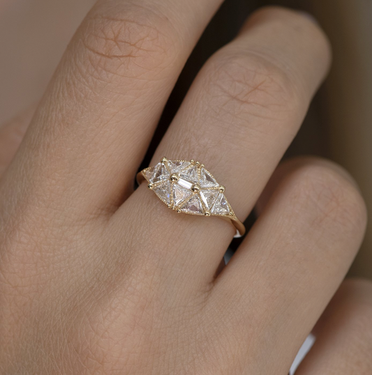 reflective dome diamond ring