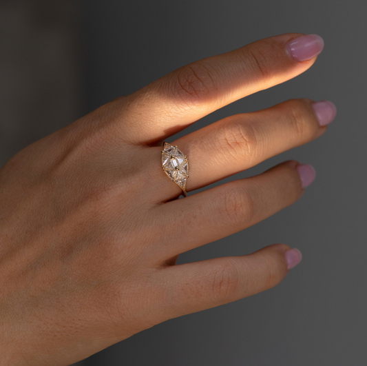 reflective dome diamond ring