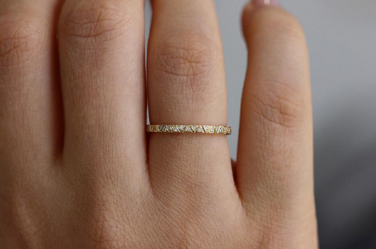 engraved diamond eternity band