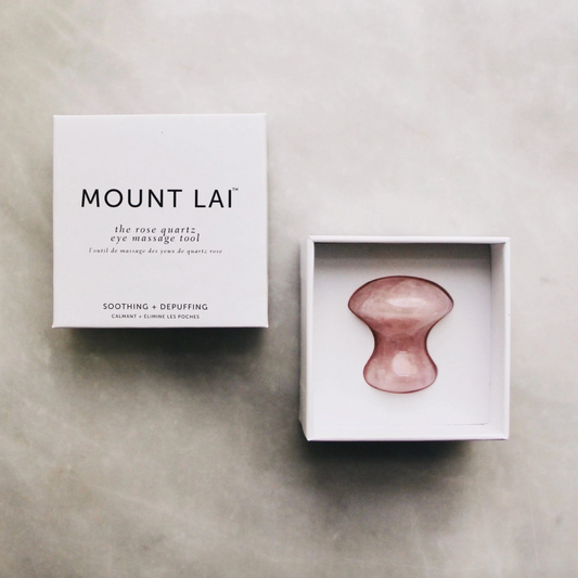 de-puffing rose quartz eye massage tool