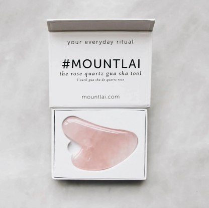 rose quartz gua sha facial lifting tool