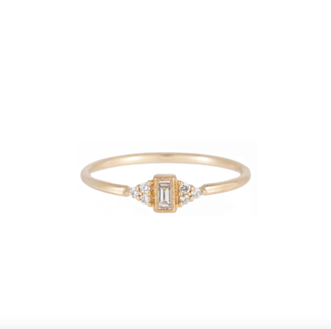 baguette cluster whisper ring - natural diamond