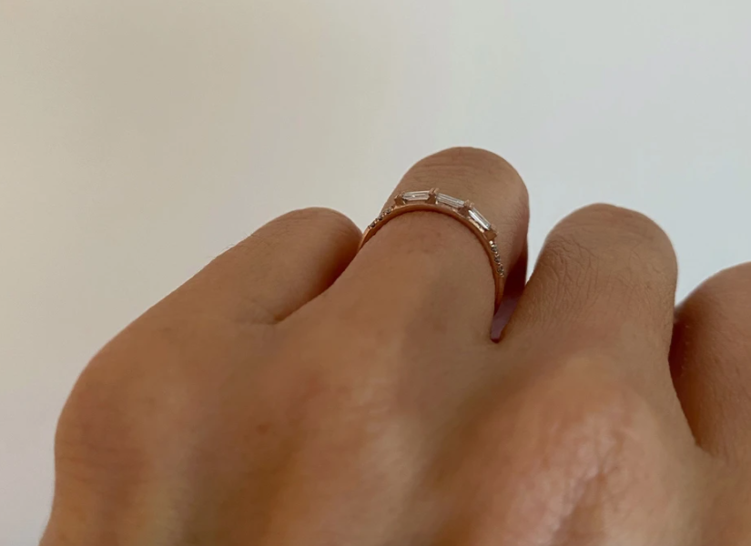 equilibrium diamond baguette ring