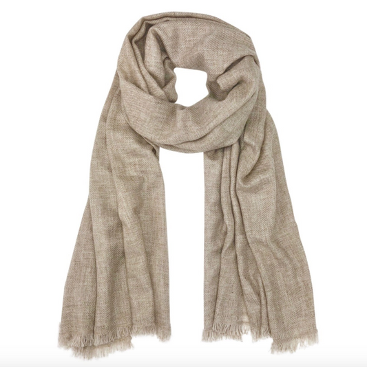 handloom cashmere scarf / beige