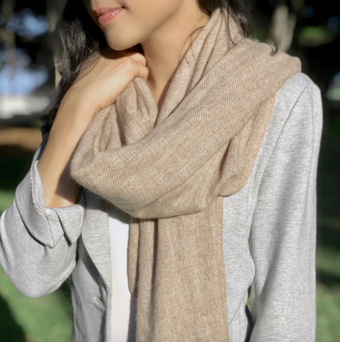 handloom cashmere scarf / beige