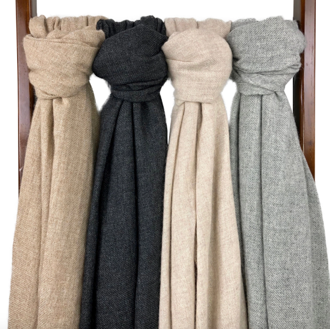 handloom cashmere scarf / beige