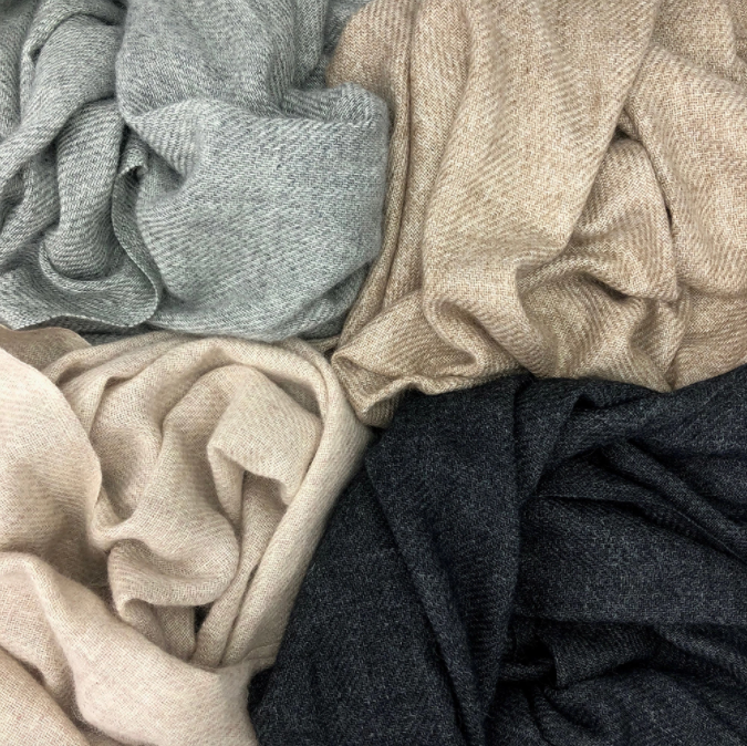 handloom cashmere scarf - blush