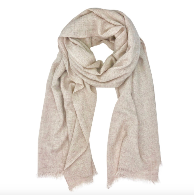 handloom cashmere scarf / blush