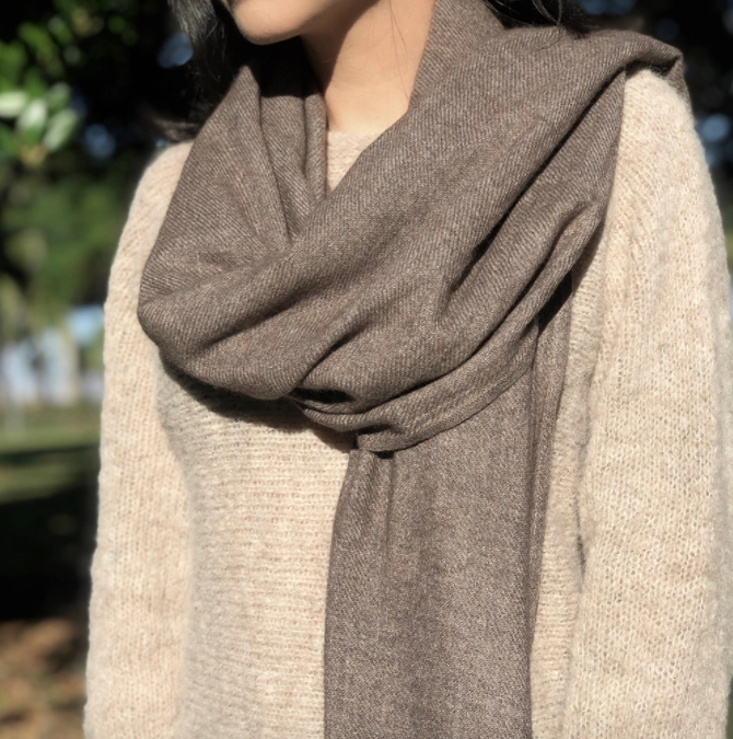 handloom cashmere scarf - espresso